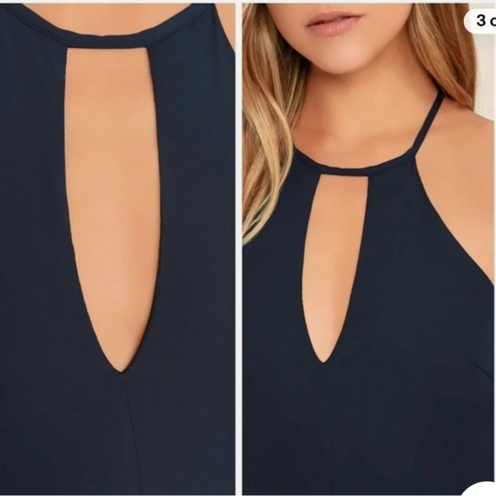 Lulus Beauty and Grace Keyhole Front Navy Blue Maxi Dress - Picture 4 of 7
